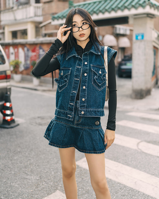 Reset Studios Denim Mini Skirt