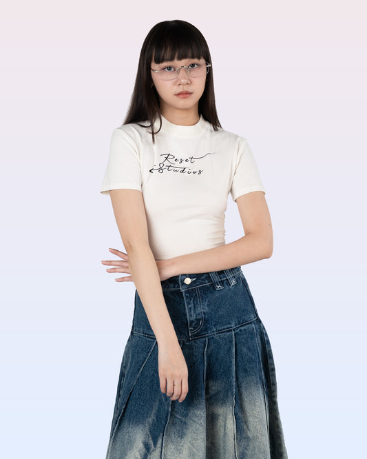 Signature Logo Crop Top (Off-White)